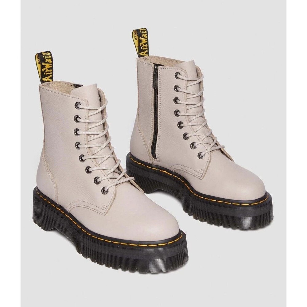 Dr. Martens Jadon III Pisa Platform Boots Vintage Taupe Greige Women's 9